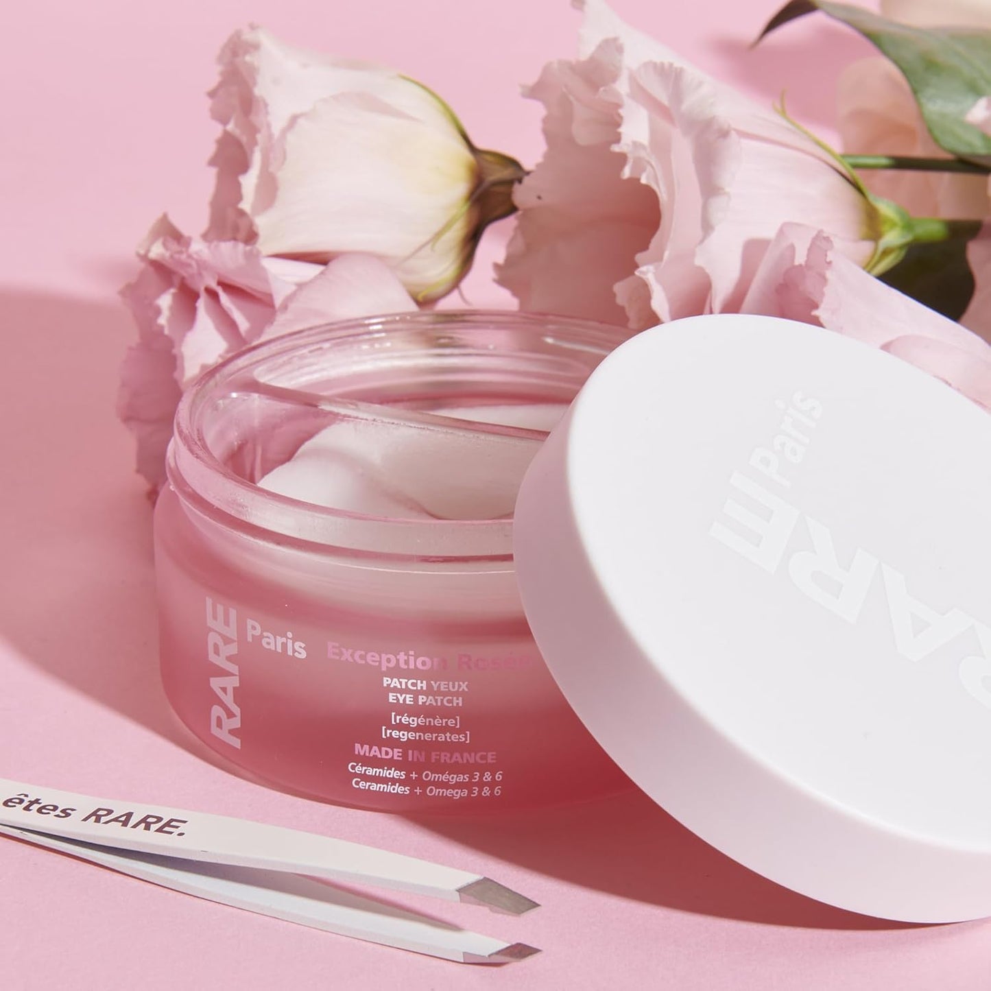 RARE Paris - Exception Rosée - Regenerating Under Eye Patches - Hydrating & Brightening - With Ceramides & Omega-3 & 6 - Brightening, Firming & Revitalizing - Multi-Active Serum Formula - 30 Pairs