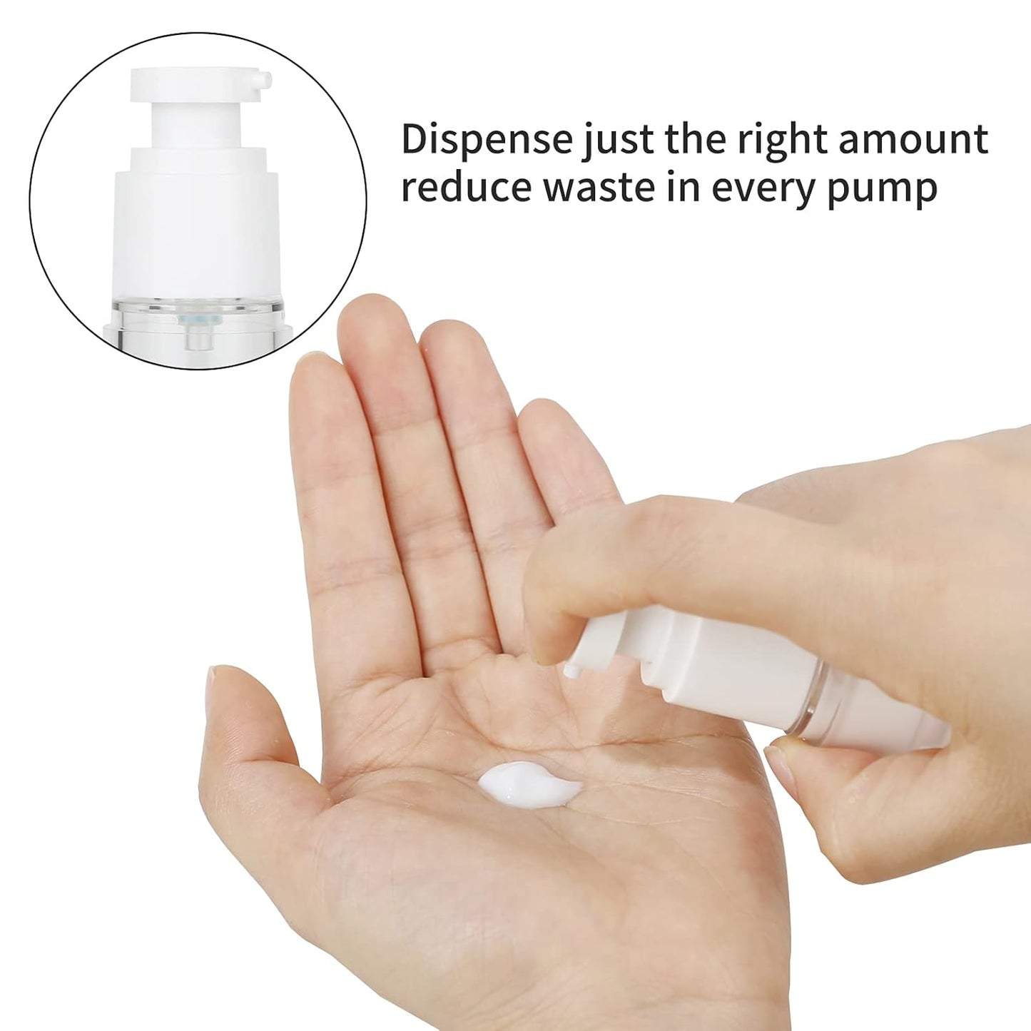 LONGWAY 1 Oz 30ml Clear Airless Cosmetic Cream Pump Bottle Travel Size Dispenser Refillable Containers/Foundation Travel Pump Bottle for Shampoo (Pack of 6)