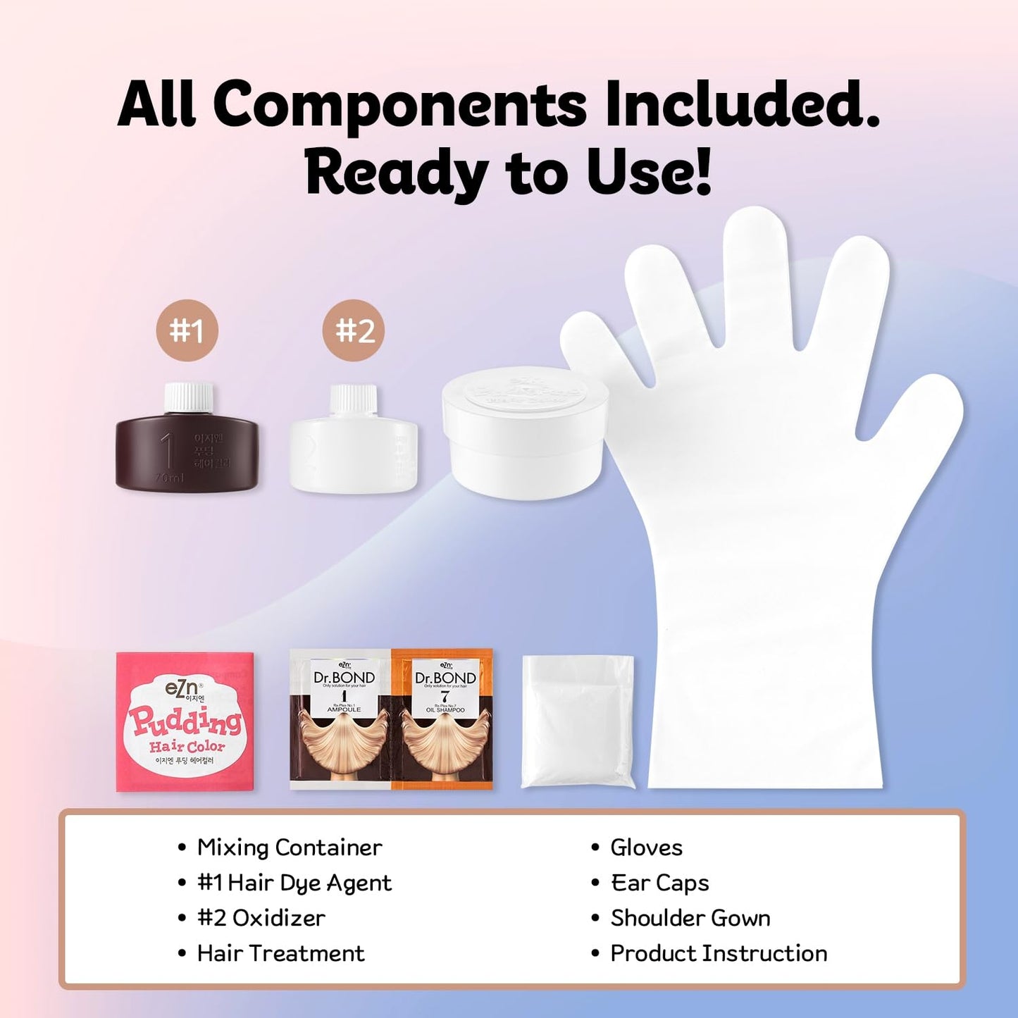 eZn Pudding Hair Dye, Ammonia-Free, Semi-Permanent DIY Korean Hair Dye Color with Keratin, Odorless Gentle for Sensitive Skin No Skin Irritation (Sahara Sandy)