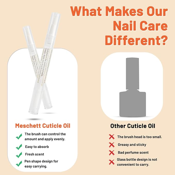 Meschett 2PCS Cuticle Oil Pens for Nail Care,Cuticle Revitalizer Oil Pen with Soft Brush,Cuticle Oil to Prevent Nail Cracking and Dry (Osmanthus flowers & Jasmine Flavor)