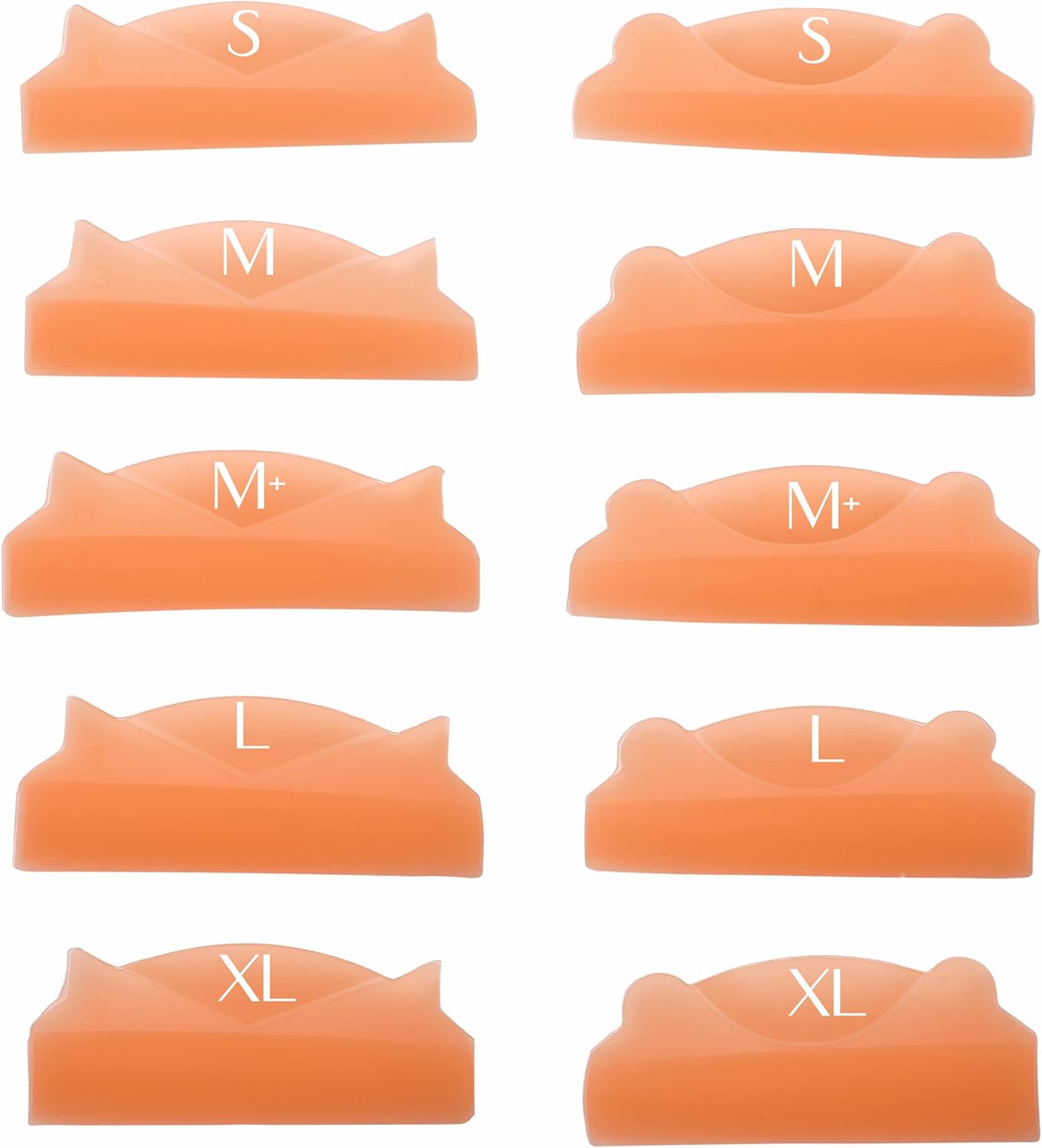 Lash Lift Pad, Eyelash Lift Shield, 5 Sizes Perm Rod DIY Lash Lifting at Home, Softer Perming Curlers Fit Eyes, Reusable Silicone Roller Orange Flat C curl Work with Glue Balm Very Well