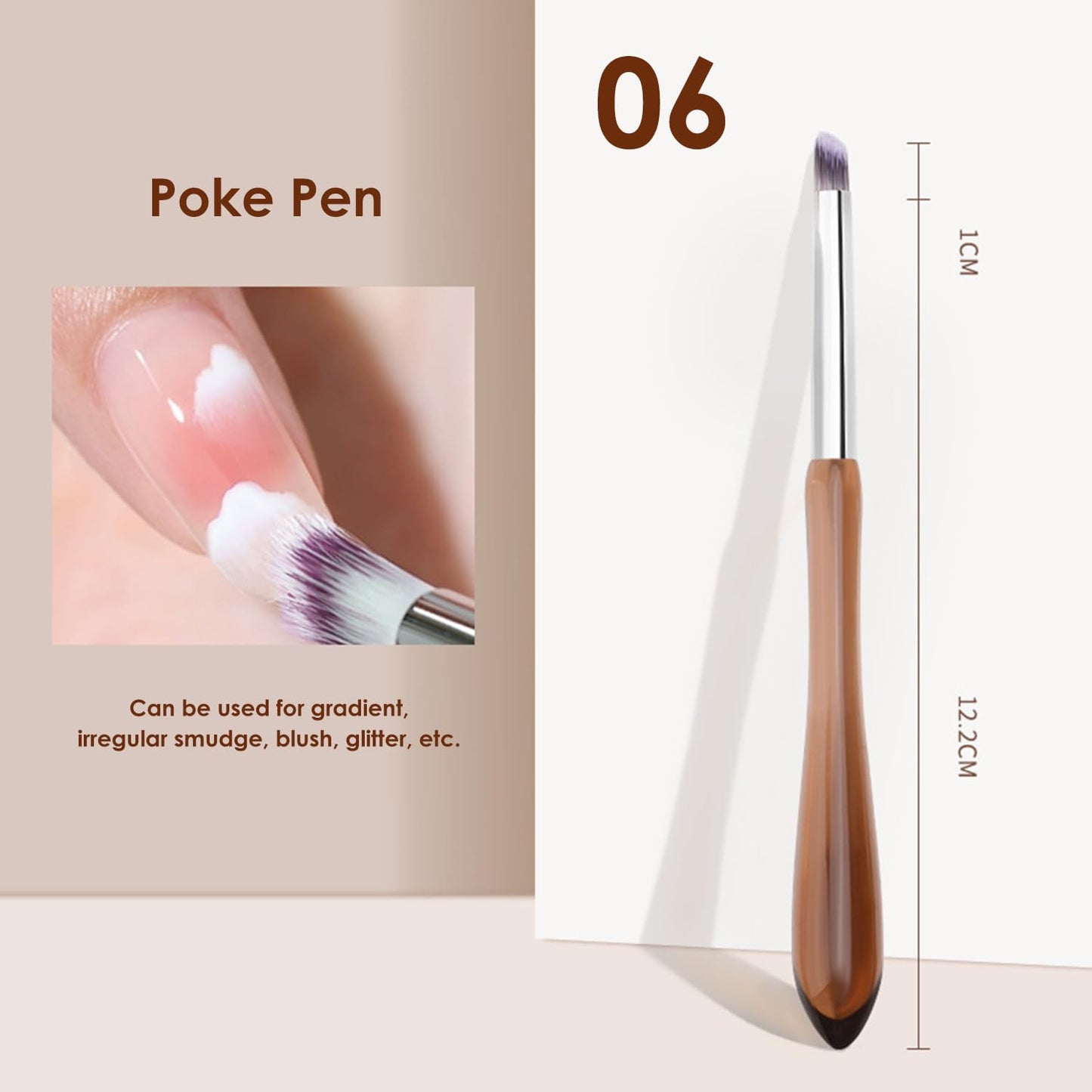 Nail Art Brushes Poke Pen Dotting Tool Nail Drawing Pen For Irregular Smudging, 06