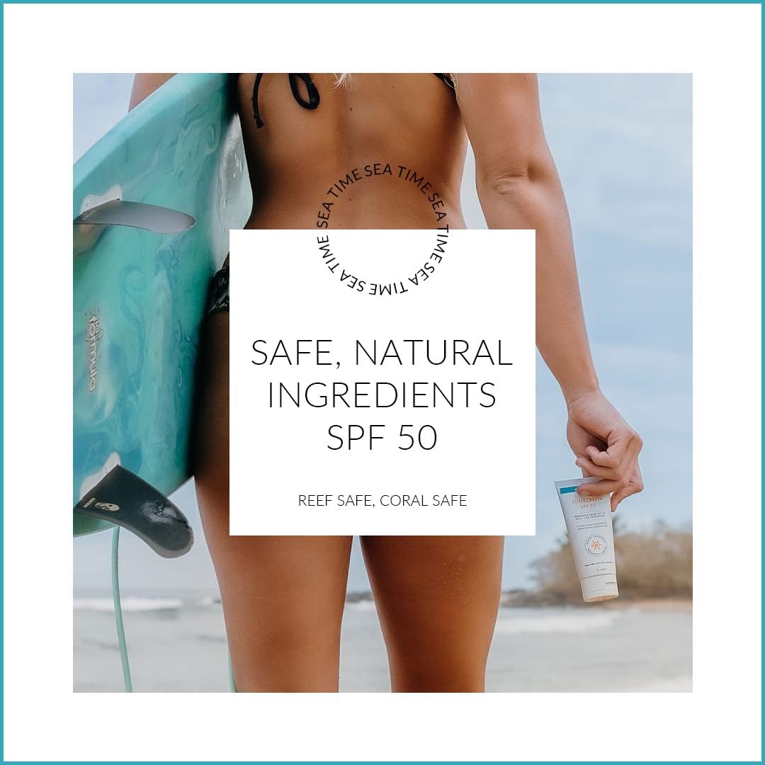 Reef Safe Mineral Sunscreen Travel Lotion SPF 50 - Mexico & Hawaii 104 Reef Act Compliant, Biodegradable, Zinc Oxide, Oxybenzone & Octinoxate Free, Water Resistant, Natural Ingredients, by Coral Safe