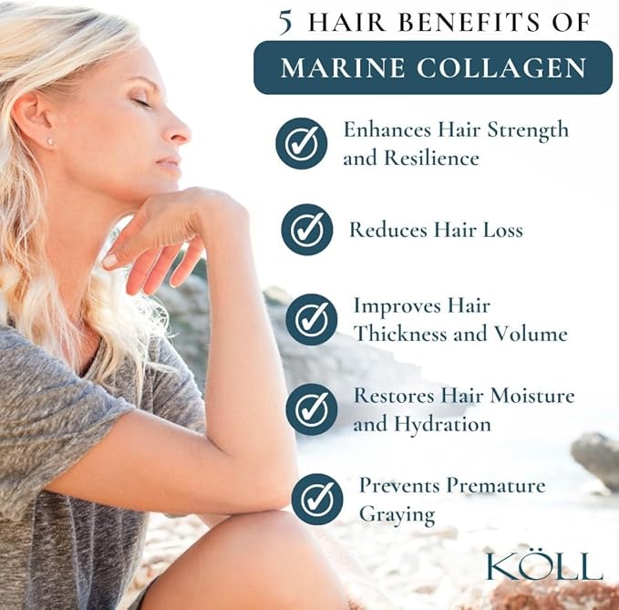 KÖLL Marine Collagen Peptides Powder, Unflavored & Sugar-Free | 10,000mg Hydrolyzed Collagen Supplements | Wild-Caught Sourced, Non-GMO & Zero Preservatives Type 1 Collagen for Bone & Skin Health