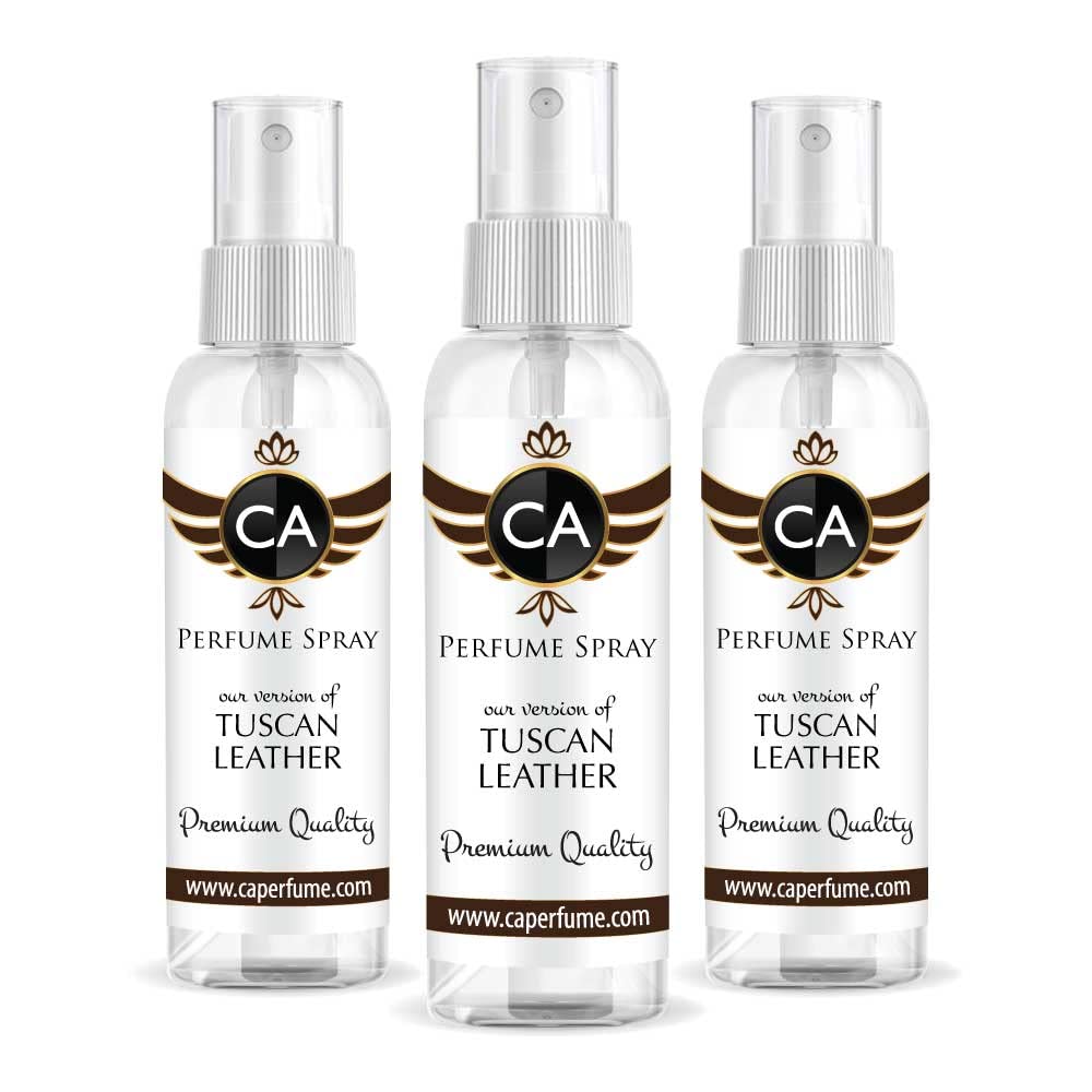 CA Perfume Eco Refill Impression of Tuscan Leather for Men Cologne Fragrance Eau de Parfum Sprayer (2 Fl Oz/ 60 ml) Pack of 3