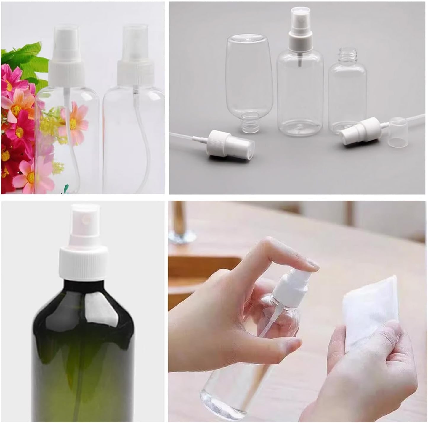 10 Pcs Spray Bottle Top, Nozzle Sprayer Tops, Replacement Pump for Essential Oil Bottles, Dispenser Caps Fine Mist Sprayer for Cosmetic(24/410 Cap Size) white