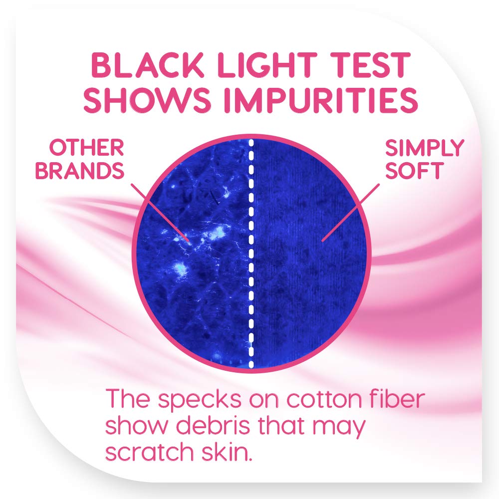 Simply Soft Premium Jumbo Cotton Cleansing Pads, 100% Pure Cotton, Large 3.5 x 4.5 Cotton Pads (200 Count)