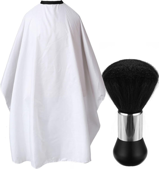 Professional Hair Cutting Cape with Neck Duster Brush, Salon Barber Cape, Hairdressing Accessories B