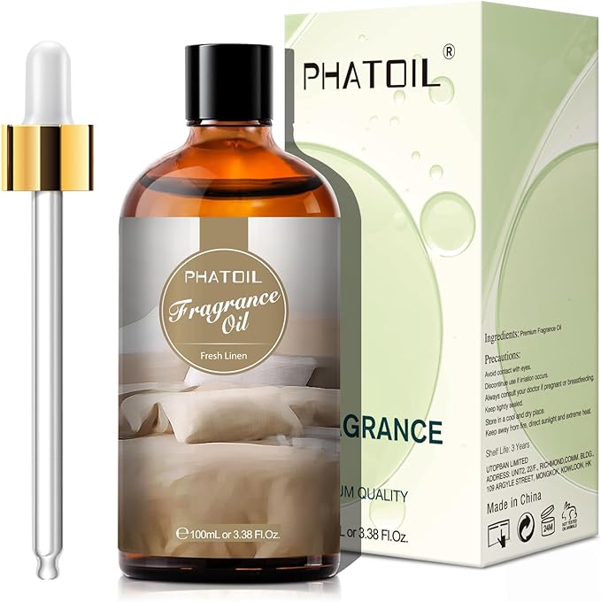 3.38FL.OZ Fresh Linen Fragrance Oils for Aromatherapy, Essential Oils for Diffusers for Home, Perfect for Diffuser, DIY Candle and Soap Making, DIY Scented Products - 100ml
