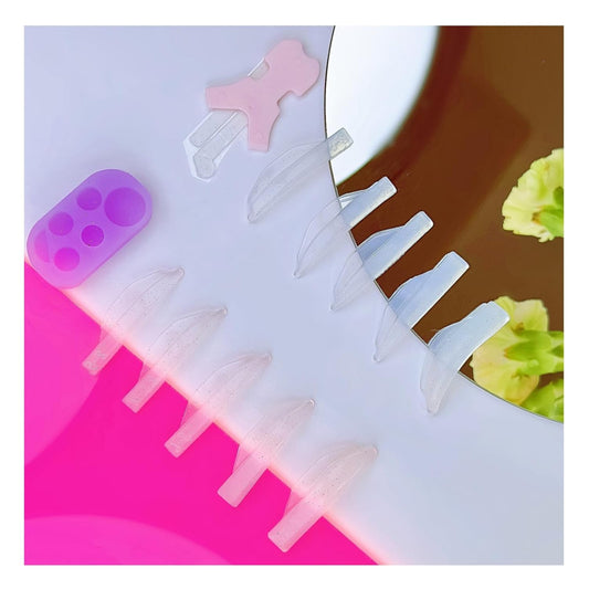 Lash Lift Rods Kit Glitter Eyelash Lift Pallet Ribbon Comb All in 1 Lash Perm Shield LU Curl 5 Size Lash Lift Lamination Pad, Rapid 5 Minute Eyelash Lifting Shields Flexible Pads Extreme Perm Rod