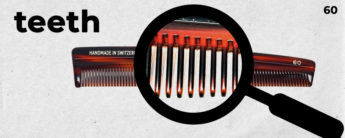 #60 Handmade Narrow Tooth Comb Tortoise Havana Acetate Fine Straight Thin Detangling Parting Grooming Teasing Hair Styling Hairdresser Barber Hairdressing Wet Dry Pocket Travel Women Men Kids