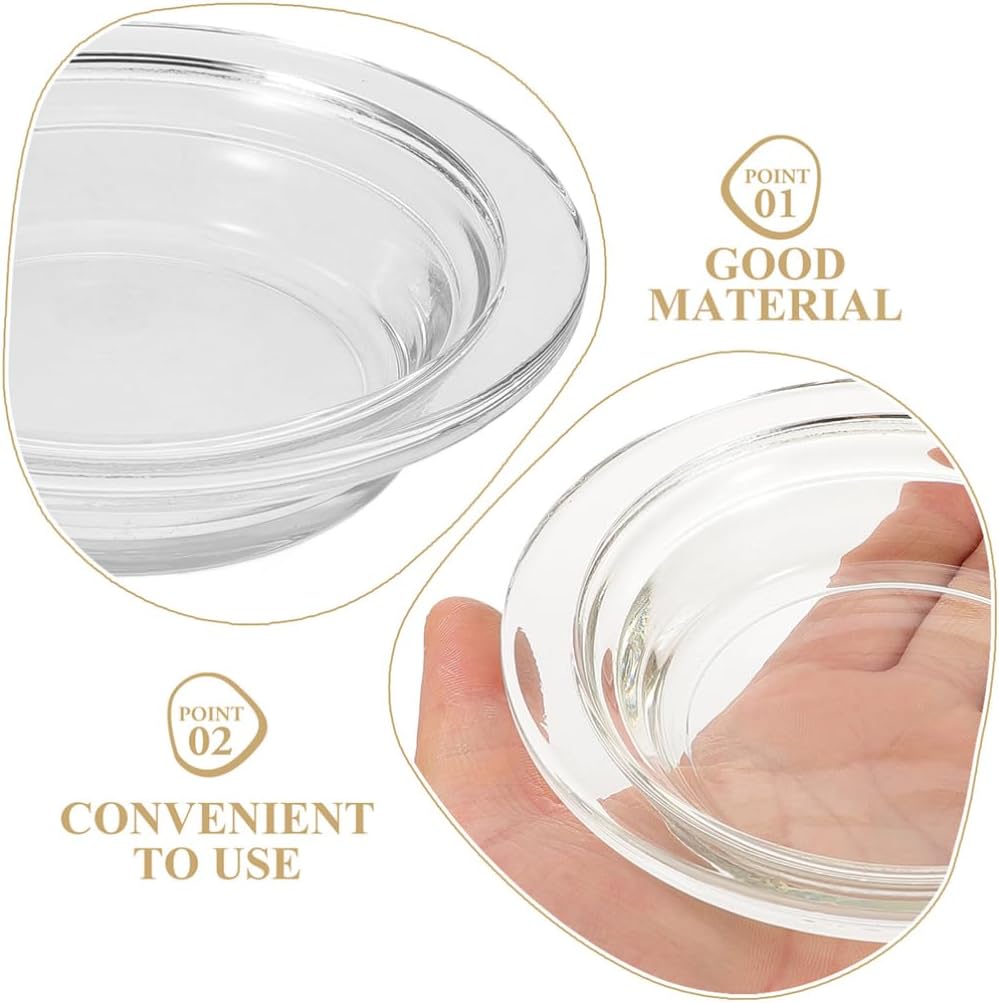 2Pcs Wax Warmer Replacement Dish, Replacement Wax Heating Tray, 4.5in Glass Aromatherapy Tray Candle Heating Bowl for Therapy Lamp Electric Lamps Oil and Tart