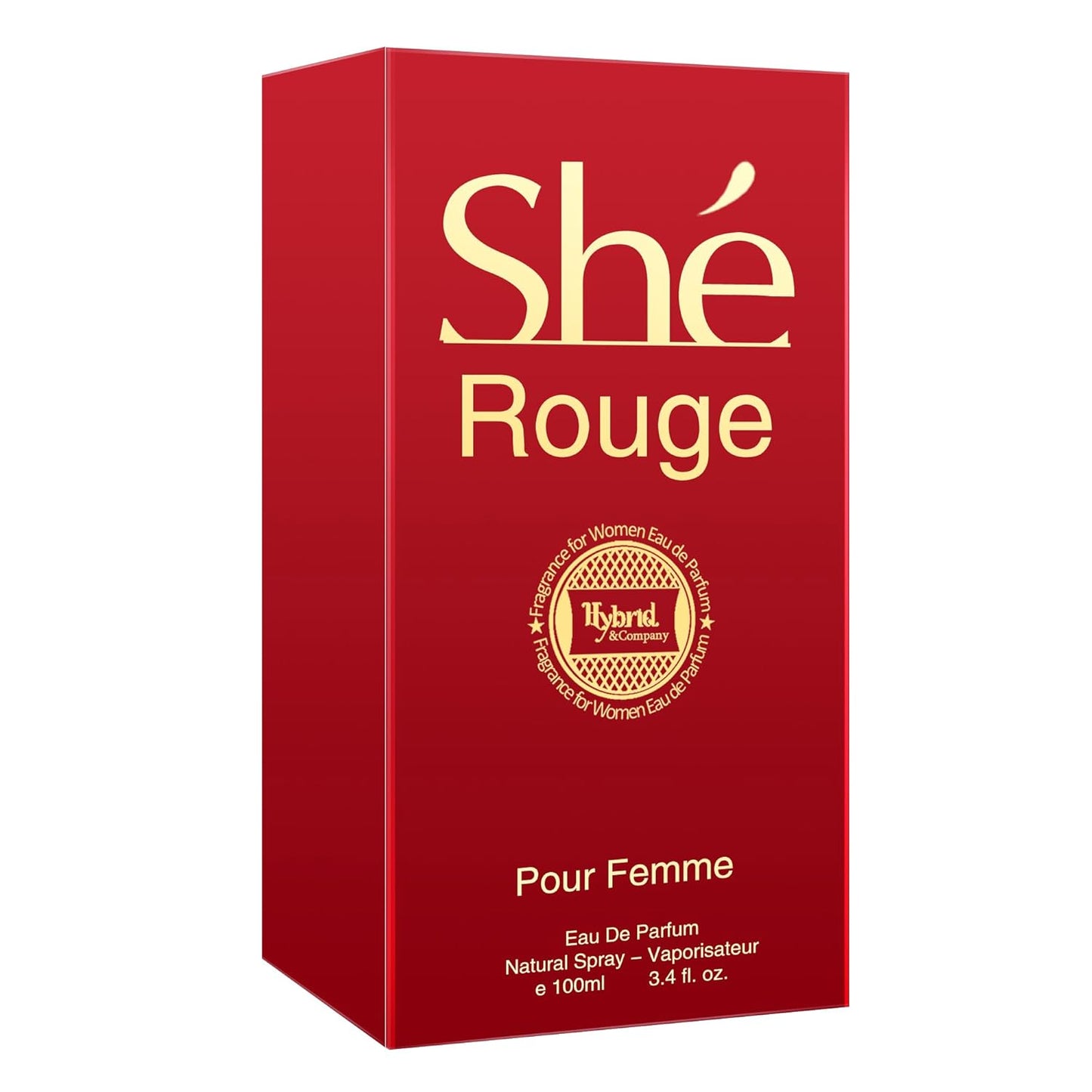 Hybrid & Company Women She Rouge Eau De Parfum Vaporisateur Natural Spray 3.4 Fl Oz