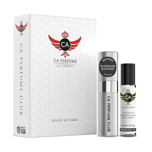 CA Perfume Duo Impression of Belgarian Man Black Orient For Men Perfume Layering Set Mens Cologne Long Lasting Travel Size EDP + Body Oil Roll-On Bottle 0.27 Fl Oz+0.33 Fl Oz