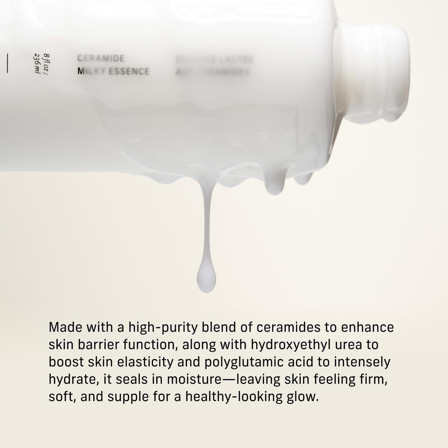 CYKLAR Ceramide Milky Essence – Unscented Body Lotion for Dry, Sensitive Skin – Lightweight Hydrating Ceramide Moisturizer for Skin Barrier with Polyglutamic Acid & Hydroxyethyl Urea - 8 fl oz