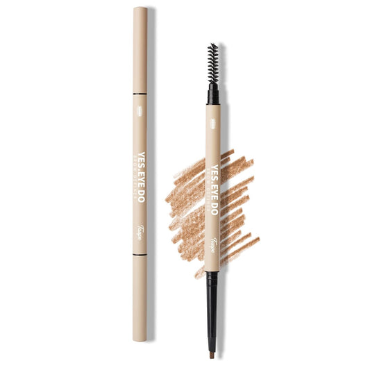 Taupe Eyebrow Pencil, Mechanical Double Head Precise Brow Pencil with Spoolie, Ultra Precise Eyebrow Definer Pencil, Ultra Fine Tip For Precision, Vegan & Cruelty Free, Taupe, YES.EYE DO