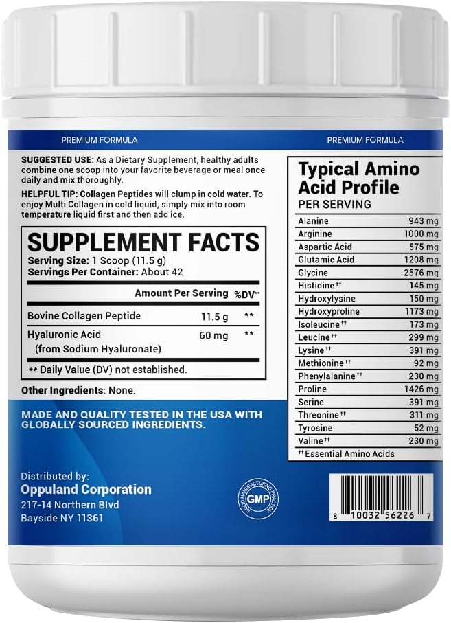 Premium Collagen Peptides - Hydrolyzed Unflavored Powder for Youthful Skin, Strong Nails & Joint Support