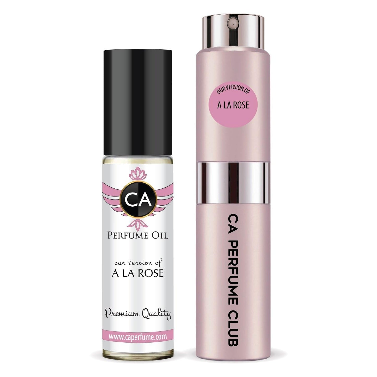 CA Perfume Impression of A La Rose for Women Perfume Layering Set Long Lasting Travel Size EDP + Body Oil Roll-On Bottle 0.27 Fl Oz+0.33 Fl Oz