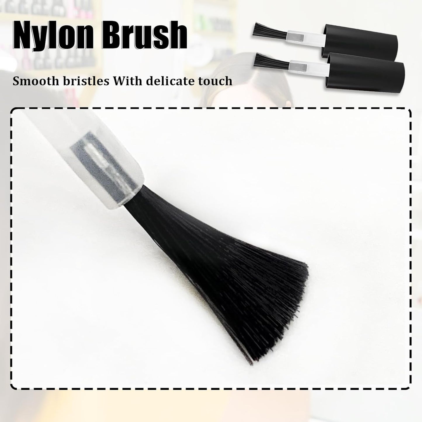 100 Pcs Nail Polish Brush Replacement Kit with Handle Mini Disposable Nail Brushes Dip Replacement Brush Dip Powder Liquid Replacement Soft Bristles Brush Head for Diy Nail Art Salon