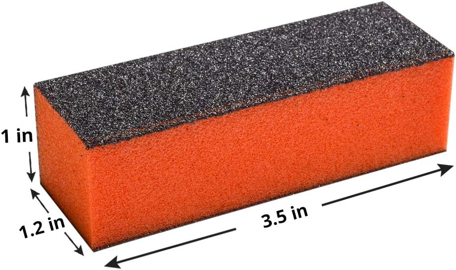 Karlash Nail Buffer Sanding Block Polisher Buffing File Nail Art Manicure Pedicure File 80/80 (Orange)