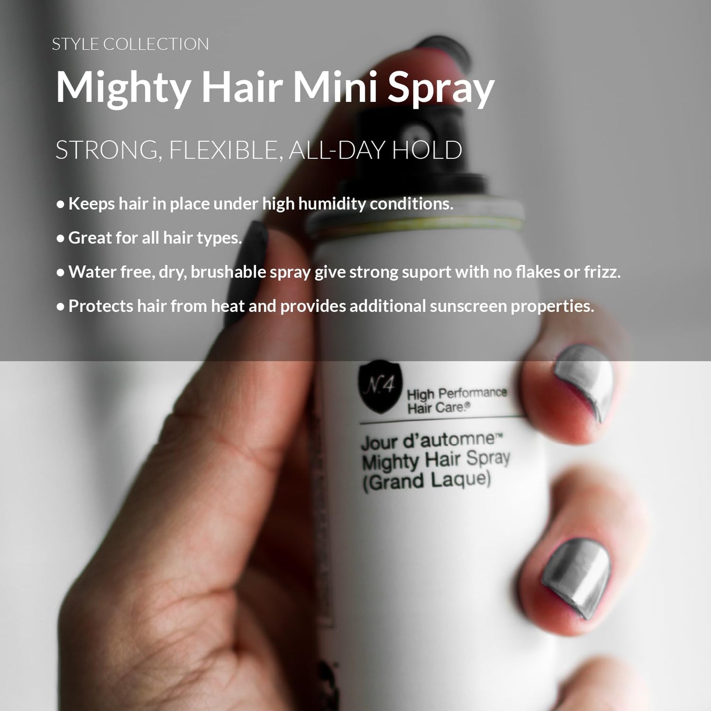 Number 4 Mini Hairspray for Women and Men, Travel-size Strong Hold Hair Spray, 2.0 oz