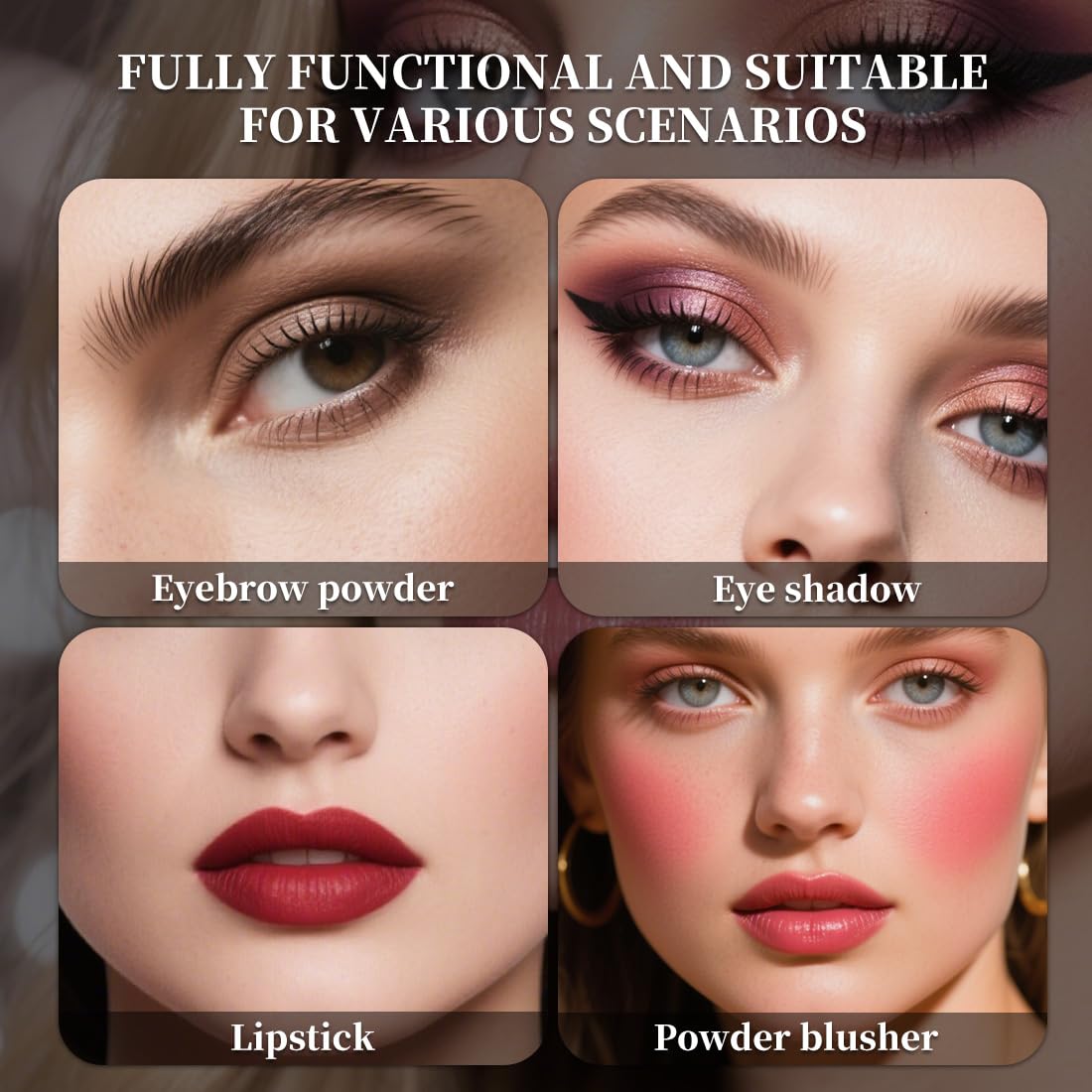 Badhare Eyeshadow Lipstick Blusher Makeup Box 20 Color Eyeshadow Palette 5 Lipstick 5 Blusher Set Full Face Makeup Kit with Cosmetic Mirror,Blush, Highlighter, Brushes & Sponge Personal Makeup Set