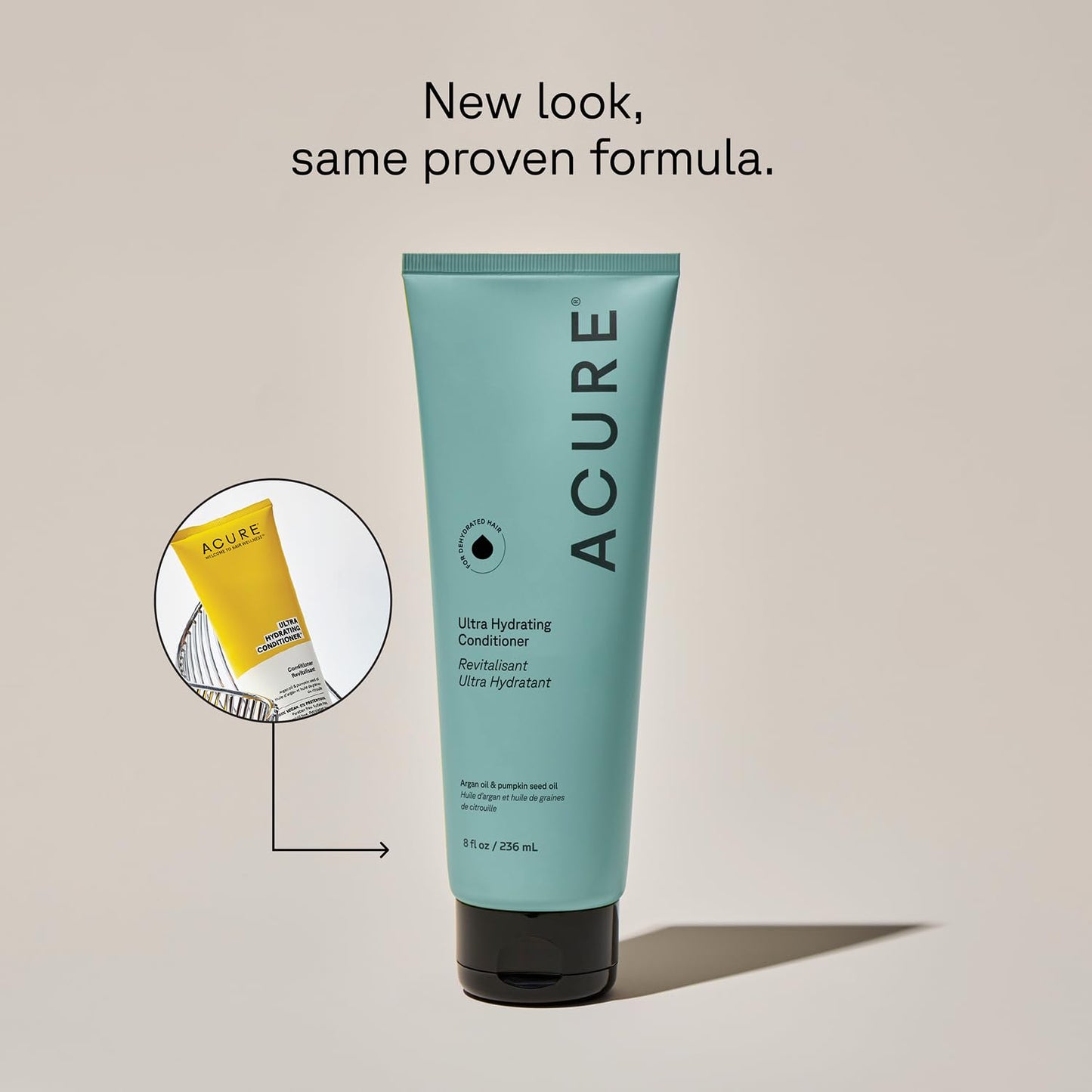 Acure Ultra Hydrating Shampoo and Conditioner Set - Moisturizing Set with Argan Oil for Women & Men with Dry, Damaged, Straight or Curly Hair, 100% Vegan, Paraben Free, Sulfate Free - 8 fl oz (2 Pack)