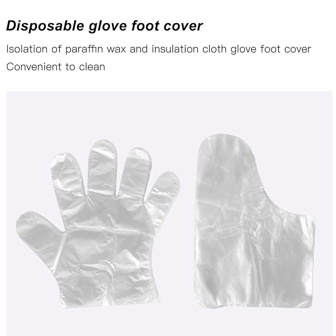 White Wax Bath Mitts Set for Hand and Feet, Wax Warmer Moisturizing Kit, Plastic Paraffin Wax Liners, Bath Wax Refill Socks and Gloves for Wax Machine