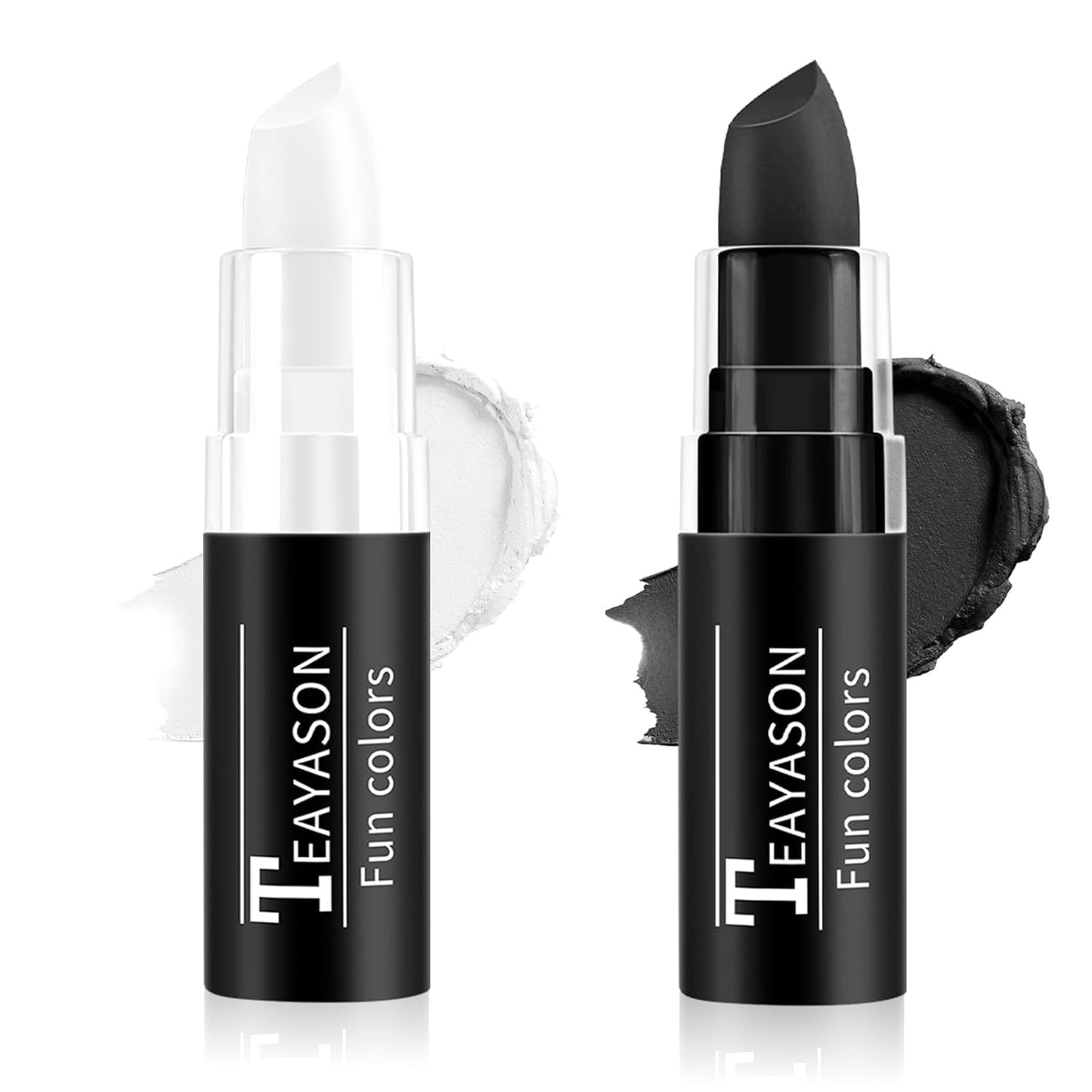 Black and White Face Paint Halloween Makeup Kit, Matte Lipstick Set Eye Black Stick, Body Paint Face White Foundation Makeup for Halloween Zombie Clown Vampire Skeleton Skull Joker