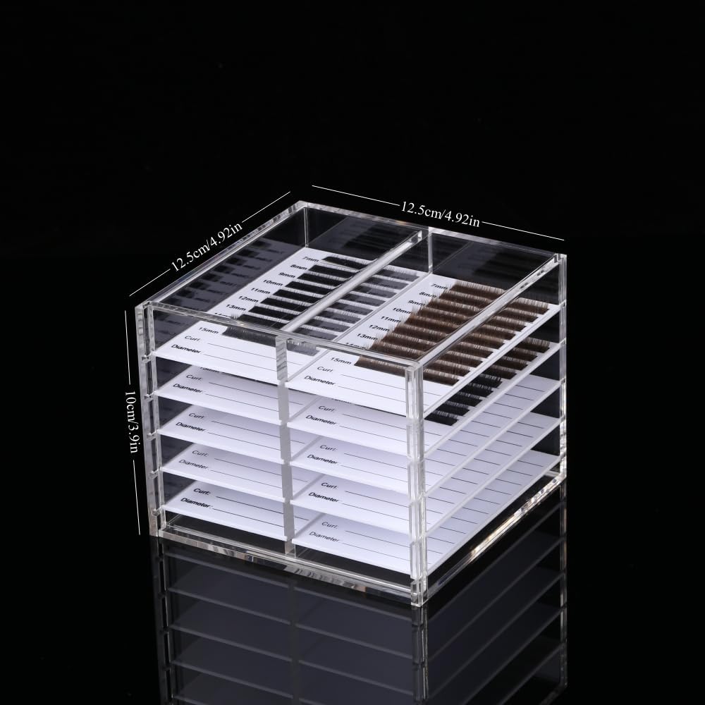 10 Layers Acrylic Eyelash Storage Organizer, Cosmetic Makeup Container Box, Clear Case Cabinet Display Used for Eyelash Storage and Eyelash Salons (10 Layers Type A)