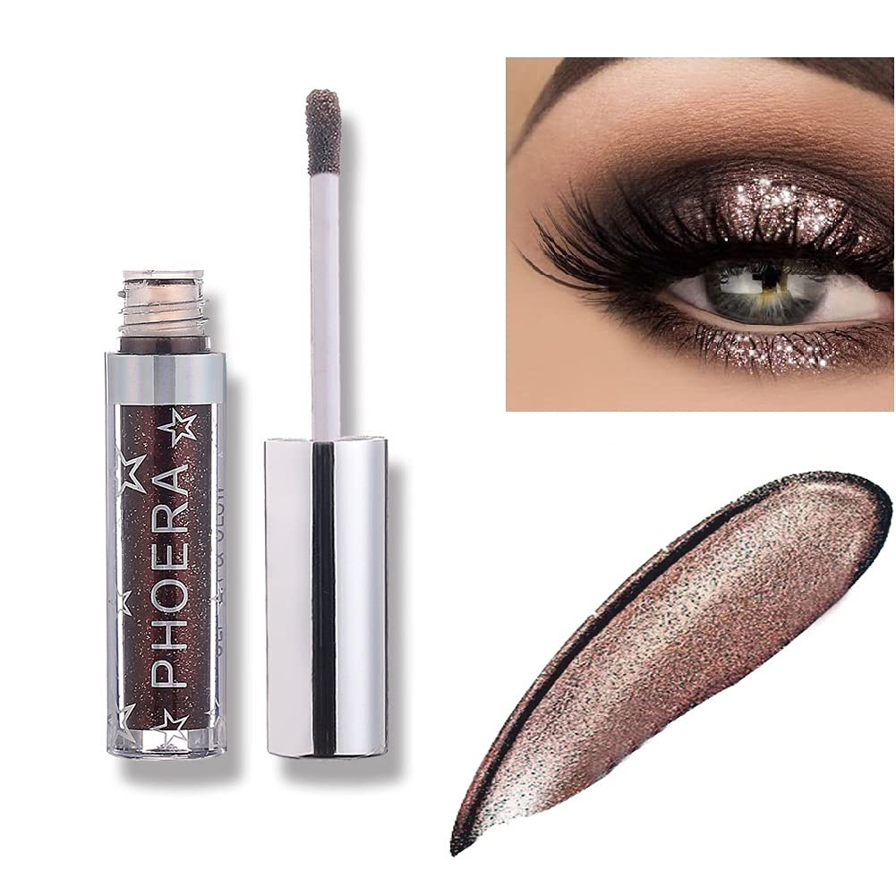 Glitter Eyeshadow，Makeup For Eyes Liquid Shimmer Sparkle Glow Light Colors Pencil Stick Shiny Long Lasting Waterproof Shining Eye Shadow Sets Metallic Pigments Metals Gloss Sparkling Pen Kit (A107)