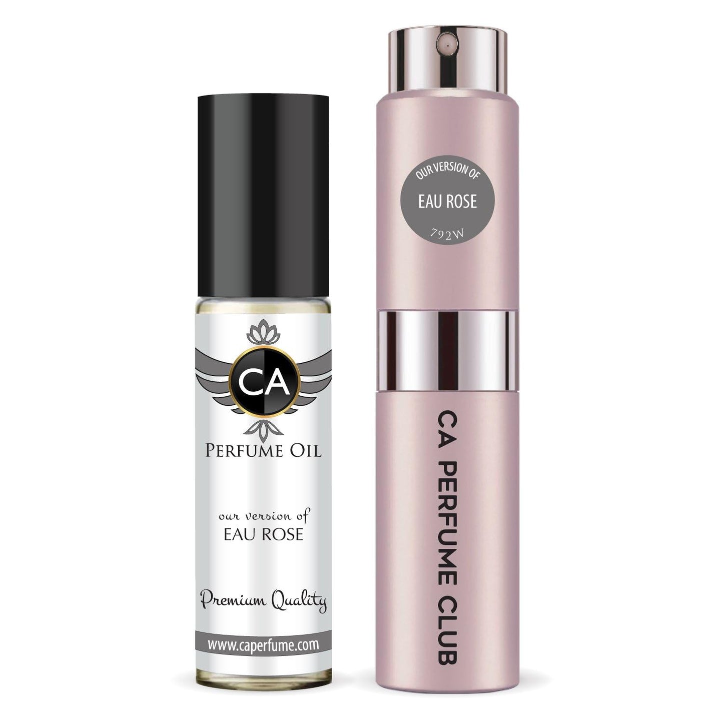 CA Perfume Duo Impression of Eau Rose For Women Perfume Layering Set Long Lasting Travel Size EDP + Body Oil Roll-On Bottle 0.27 Fl Oz+0.33 Fl Oz
