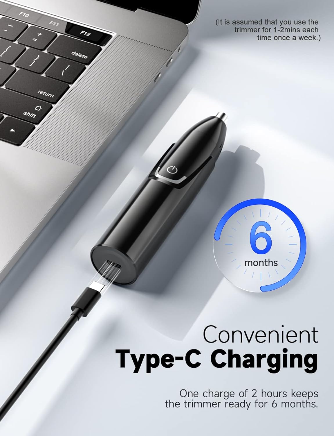 ZORAMI Rechargeable Ear and Nose Hair Trimmer - 2025 Professional Painless Eyebrow & Facial Hair Trimmer for Men Women, Powerful Motor and Dual-Edge Blades for Smoother Cutting Black