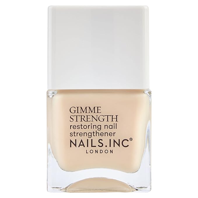 Nails.INC Gimme Strength Nail Treatment, Restoring Nail Strengthener with Vegan Collagen, Shimmering Nail Highlighter, Cruelty Free, Vegan