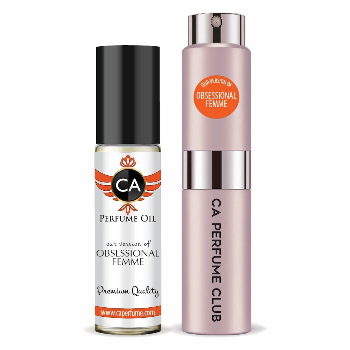 CA Perfume Duo Impression of Obsessional Femme For Women Perfume Layering Set Long Lasting Travel Size EDP + Body Oil Roll-On Bottle 0.27 Fl Oz+0.33 Fl Oz