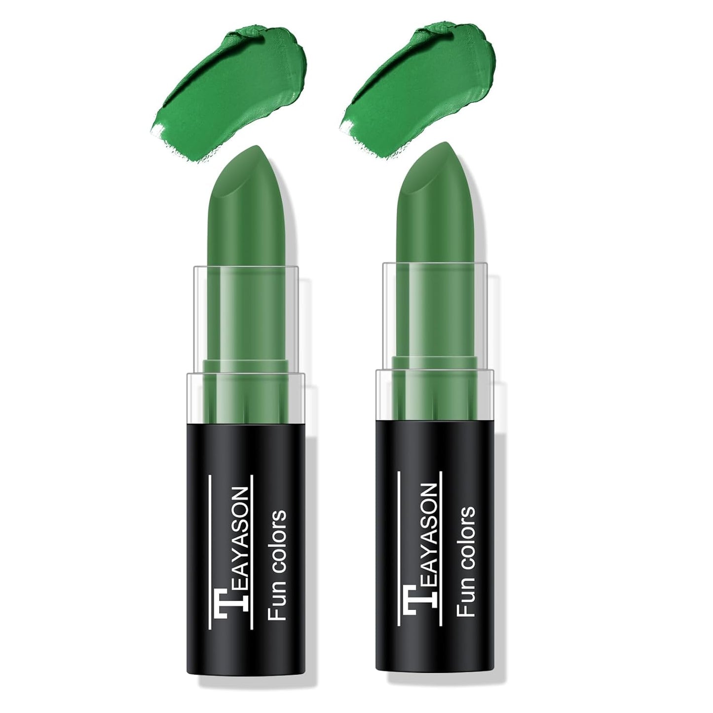 2pcs Green Face Body Paint Stick,Green Eyeblack Lipstick for St Patricks Day/Halloween/Costume Accessories Vampire/Joker/Clown/Witch Makeup Cream Face Paint SFX Makeup Easy to Blend