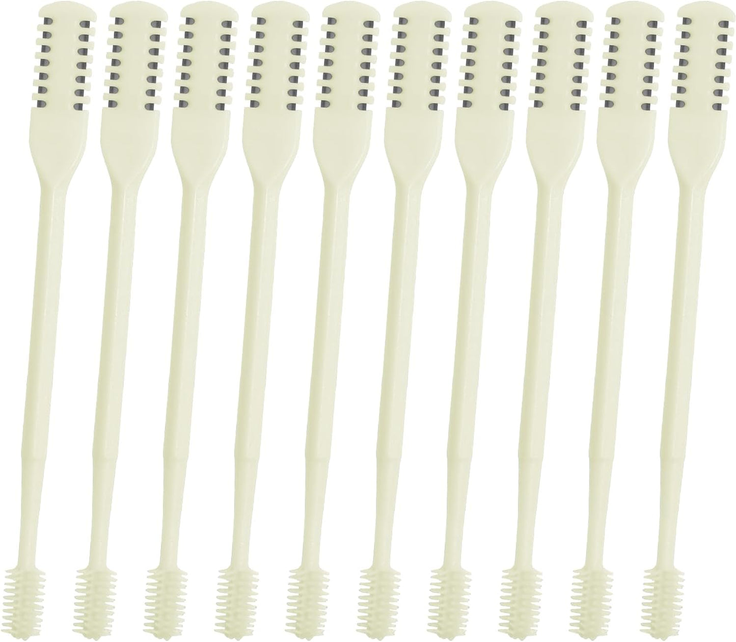 10 PCS 2-in-1 Nasal Hair Cutter,Double Sided Nose Hair Knife,Upgrade Double Sided Nose Hair Knife,Nasal Hair Cutter for Men Women, Soft Cleaning Brush (Beige)