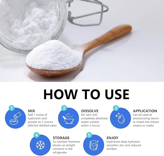 BAUTY JSEON Hyaluronic Acid Powder,Hyaluronic Acid Powder for Skin Care, Water Soluble,Anti-Aging Skincare,Moisturizing Facial for Men and Women