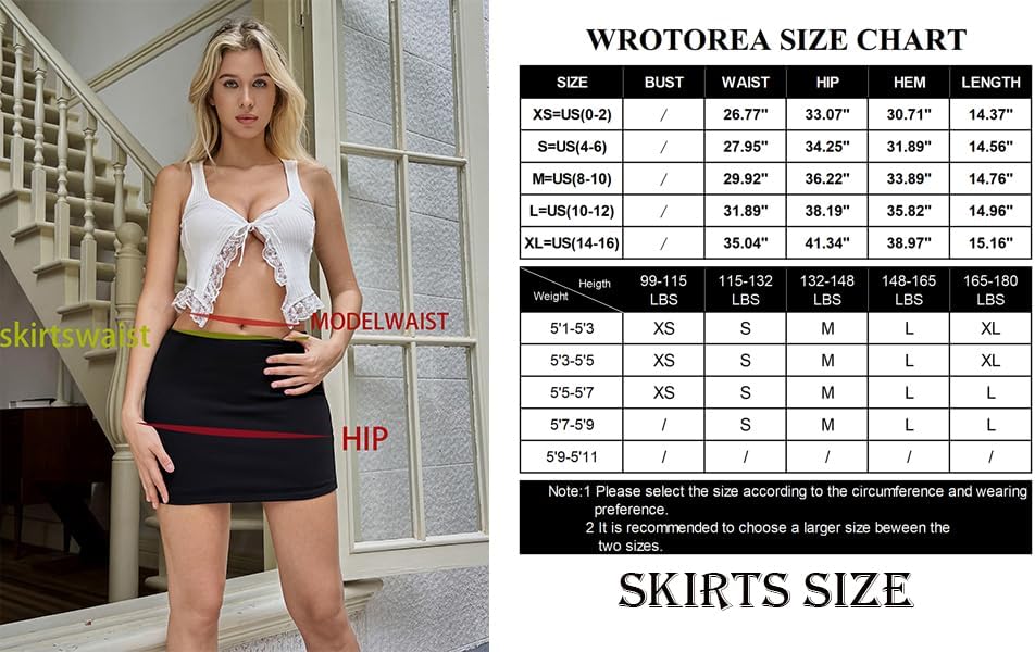 Women's White Mini Skirt Mid-Waist Stretch Fitted Bodycon Short Mini Skirts 0022