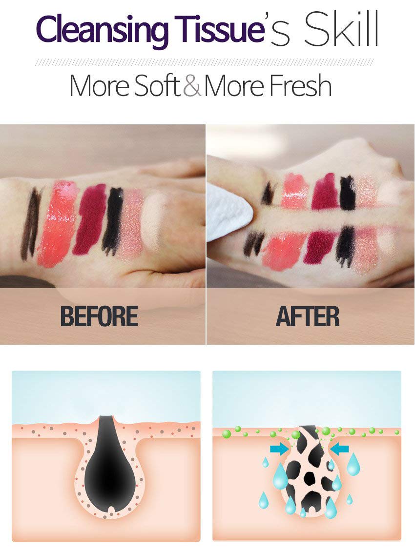 Epielle Argan Oil Cleansing Facial Tissues Makeup Remover Wipes Gentle and Nicely Scented Towelettes - 60 Sheets per pack, 4 pack (new)