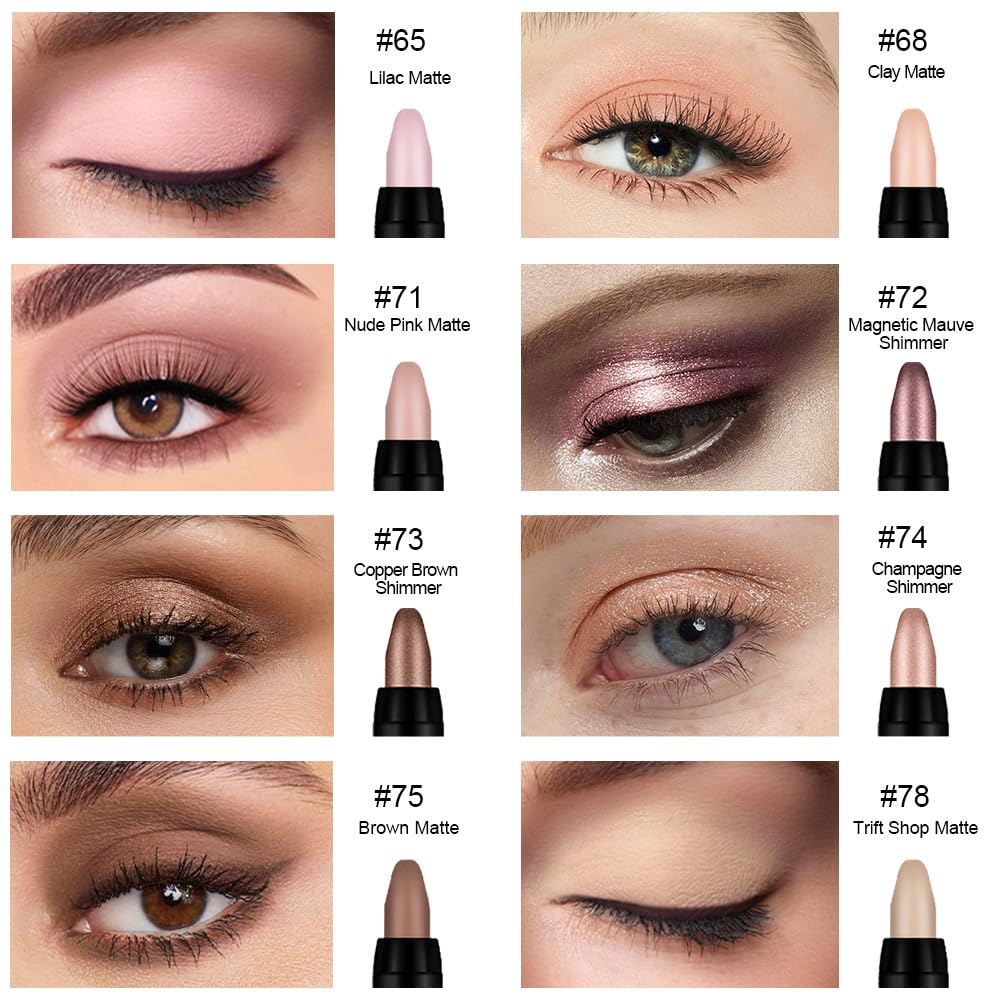 8Pcs Cream Eye Shadow Sticks Makeup for Women, Matte Shimmer Eyeliner Pencil Eyeshadow Brightener Stick for Eyes, Waterproof Eyeshadow Applicator Blendable sombras para ojos Set11#