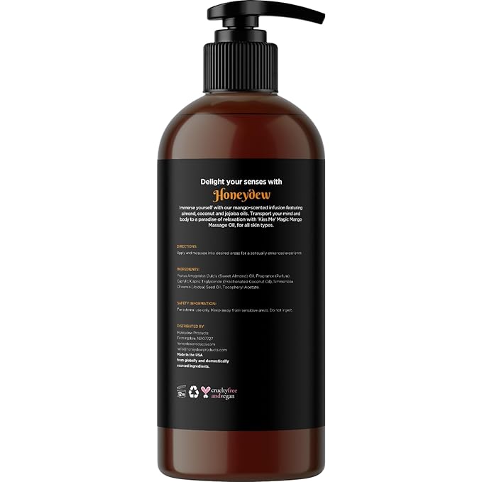 Mango Sensual Massage Oil for Couples - Alluring Tropical Full Body Massage Oil for Date Night and Nourishing Body Moisturizer with Sweet Almond - Vegan Non Staining Non Greasy Smooth Gliding Formula