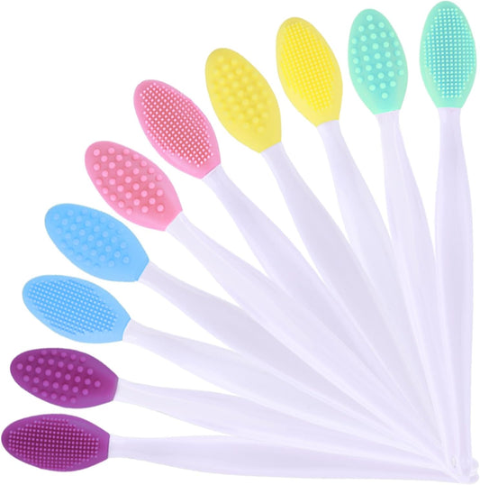 10 Pcs Silicone Lip Scrub Brush Exfoliating,Nose Clean Blackhead Removal,Lip Scrubber for Lip Lightening,Lip Exfoliator Scrubber Tool for Dark Lips