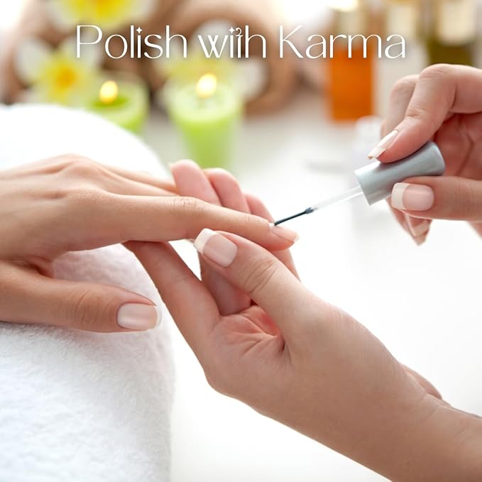 karma organic Natural Nail Polish, Vegan, and Cruelty-Free, No Toluene, No Formaldehyde, No DBP, and Free of TPHP, Base Coat with Garlic