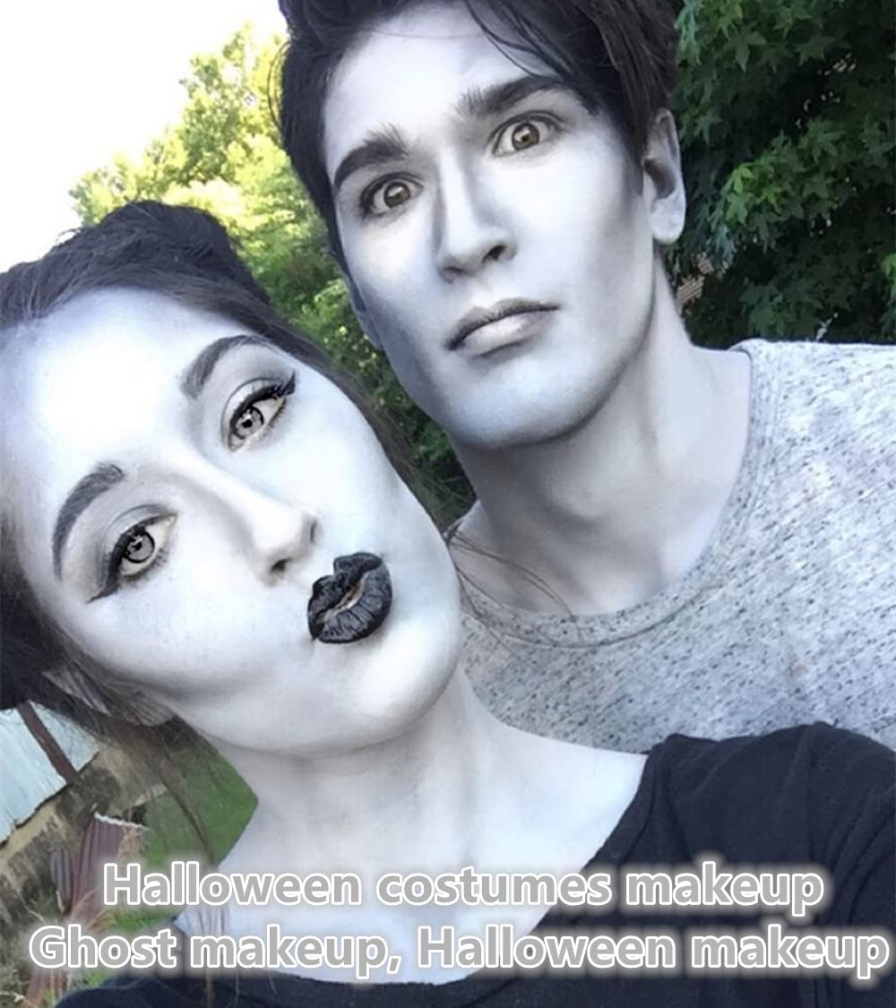 Go Ho Cream-Blendable Light Grey Face Paint Stick,Full-coverage Grey Body Paint Stick for Adults Children Halloween Cosplay SFX Vampire Zombie Makeup,Waterproof Gray Body Paint Stick