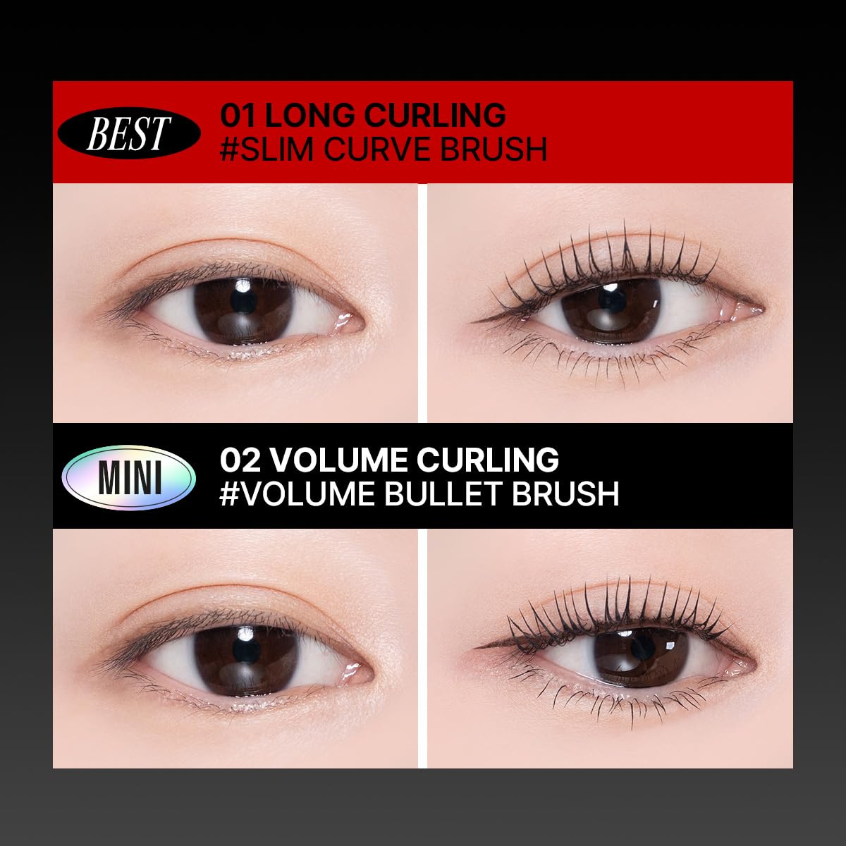 CLIO Kill Lash Superproof Mascara Holiday Gift Set, Long-Lasting & Volumizing, Waterproof, Clmup & Smudge-Free, Korean Eye Makeup Beauty (001 Long Curling + 002 Volume Curling(Mini) + Remover)