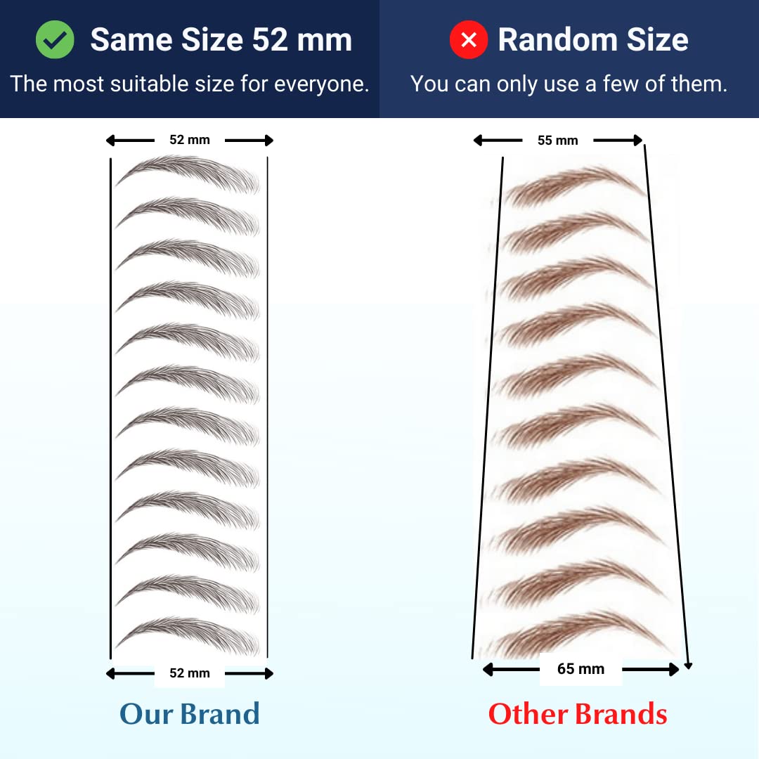 Bliss and Beyond USA | Waterproof Eyebrow Tattoo Stickers. A real hair stroke look. Hair replacement without surgery. Solution for hair loss. Bushy Tinted eyebrow tattoos. (New Miami, Dark Brown)