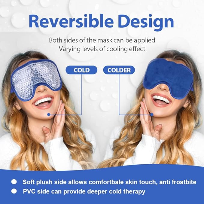 NEWGO Bundle of Cooling Eye Mask and Ankle Ice Wrap Blue