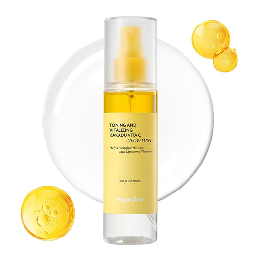 Vitamin C Glow Mist for Radiant Skin, Hydrating Serum Mist with Niacinamide & Glutathione, Korean Vegan Skincare, 3.38 Fl Oz