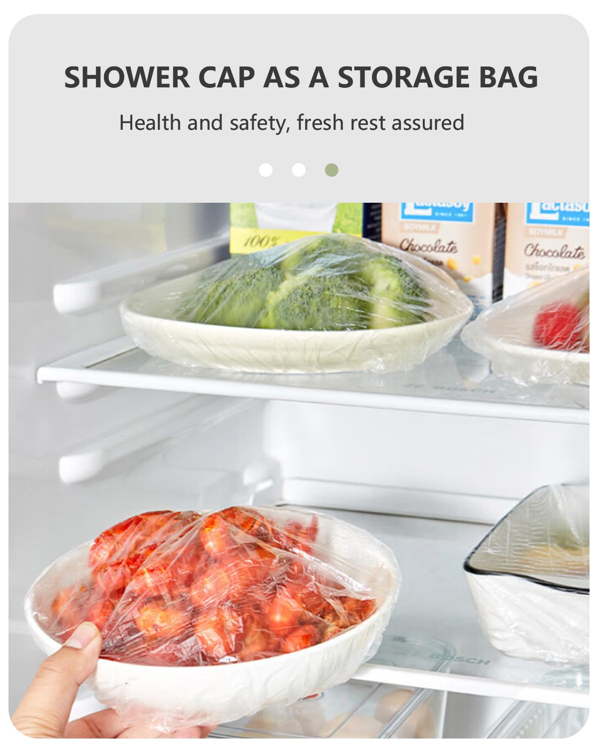 Years calm 100PS Disposable Shower Caps, Plastic Clear Shower Caps, lengthening and thickening Hair Caps for Hair dyeing assistance, Hotel and Hair Salon, Home Use, Portable Travel (Size 20.5"/52cm）